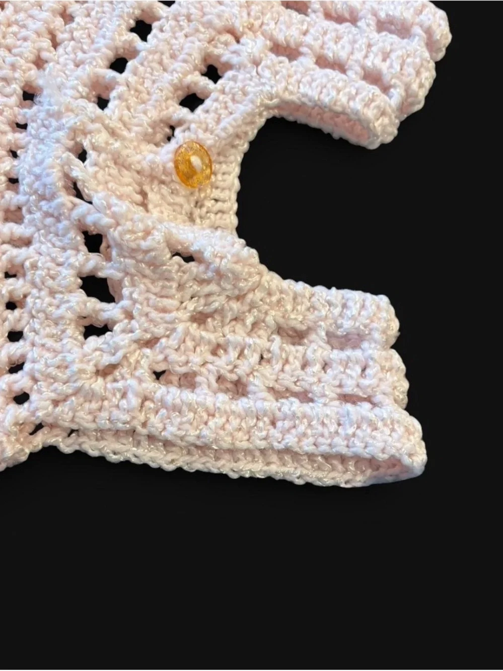 Handmade Crochet pastel pink Baby Dress Top
